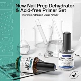Morovan Natural Nail Prep Apprêt déshydraté et sans acide, déshydrateur pour vernis à ongles acrylique et gel, apprêt non aci