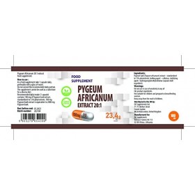 Pygeum Africanum 20000mg Equivalent 100mg dextrait 20:1 90 Capsules végétaliennes, Haute résistance, standardisé à 13% de 