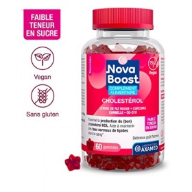 Novaboost - Complément Alimentaire - Gummies Cholestérol - Saveur Pomme Faible Teneur en Sucre - Vegan & Sans Gluten - Cure d