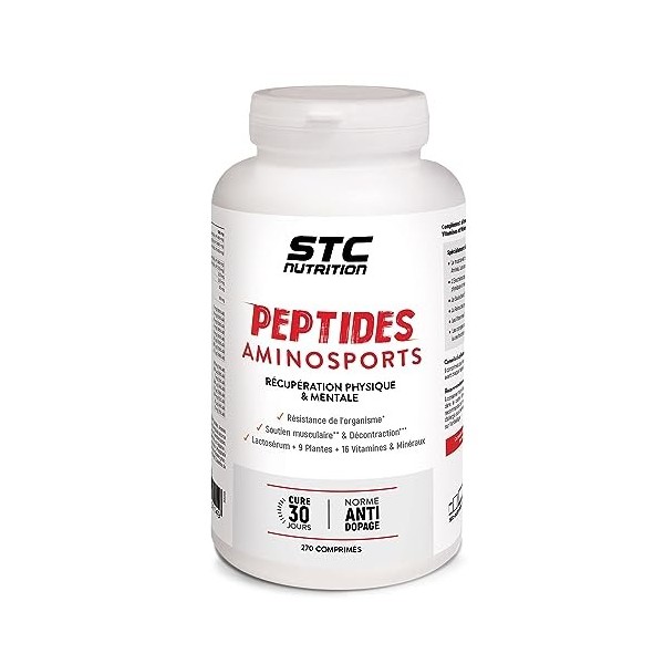 STC NUTRITION - Peptides Aminosports - Récupération physique & mentale - Peptides de Lactosérum, extraits de Plantes, Vitamin