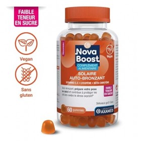 Novaboost - Complément Alimentaire - Gummies Auto-Bronzant - Saveur Cola Faible Teneur en Sucre - Vegan & Sans Gluten - Cure 