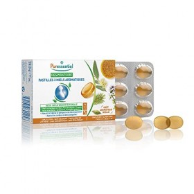Puressentiel - Respiratoire - Pastilles 3 Miels Aromatiques - Thym, Pin et Eucalyptus Propolis - Adoucit la gorge en cas den