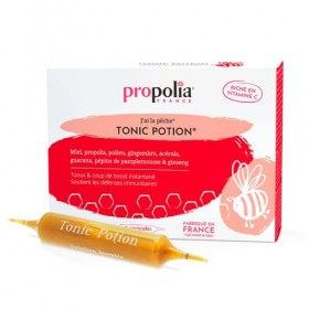 PROPOLIA - Tonic Potion - Miel / Propolis / Pollen / Gingembre / Acérola / Guarana / Ginseng - Coup de boost et fatigue passa