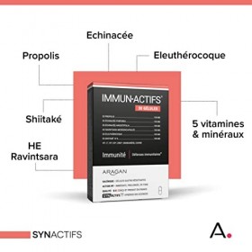 ARAGAN - Synactifs - Immunactifs - Complément Alimentaire Défense Immunitaire Adulte - Échinacea, Vitamine C, Propolis et Rav