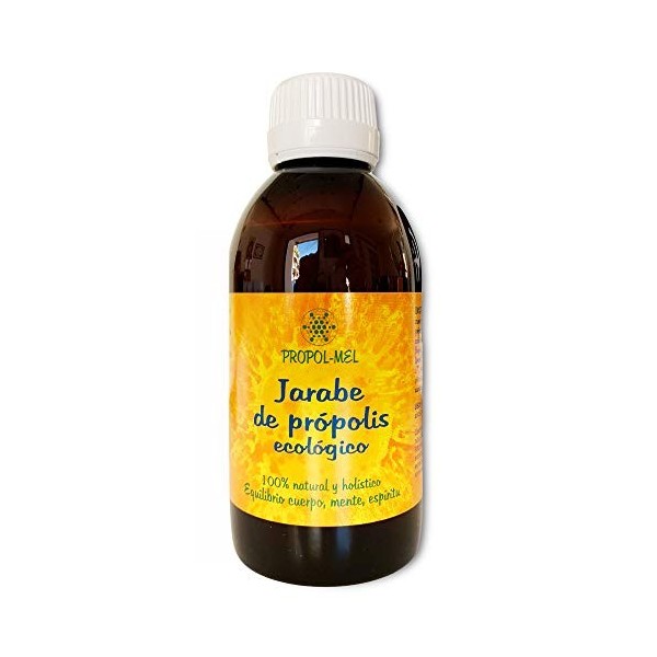 Propolis sirop - 250 ml – Sans gluten. Sirop BIO. Sirop contre la toux et les glaires dans la gorge.
