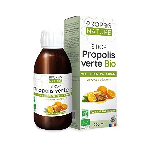 Propos Nature - Sirop À  La Propolis Verte Bio Certifié Ab - Contenance : 200 ml