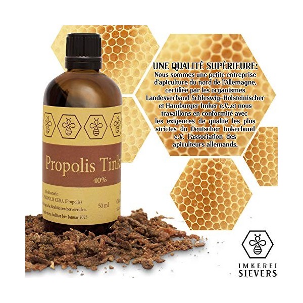 50ml NORDBIENCHEN teinture de propolis - avec 40% propolis - venue directement de lapiculteur