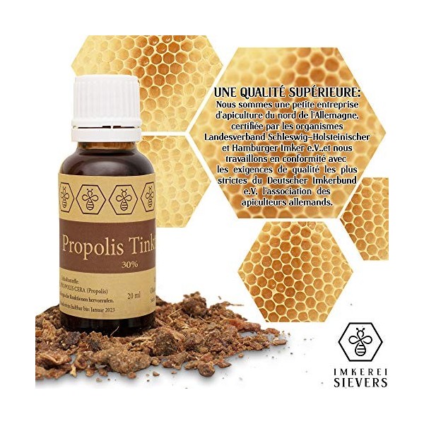 20ml NORDBIENCHEN teinture de propolis - avec 30% propolis - venue directement de lapiculteur