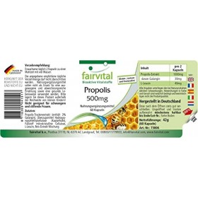 Fairvital | Propolis Extrait 500mg - 3 x 60 Capsules - normalisé à 3% de galangine - Propolis naturel