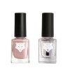 2 en 1 : Base & Top Coat Vegan et Naturel - Vernis à Ongles Transparent 190 - Ingrédients Naturels & Bio-sourcés - Brillance 