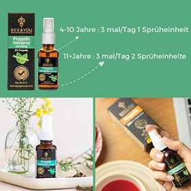 Bee & You Spray au Gorge au Miel Cru au Propolis 6% Ingrédients Naturellement Contrôlés, Commerce Equitable, Sans Additifs 