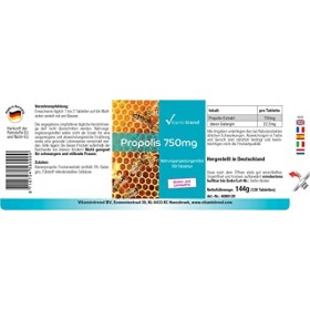 Propolis 750mg - 120 comprimés - ! BOITE POUR 4 MOIS! - Propolis dAbeilles avec 3% de Galangin | Vitamintrend®