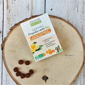 Gommes de Propolis Verte Bio - EPP & Orange - 45g - Maux de gorge - Certifié Agriculture biologique - Fabrication Française -