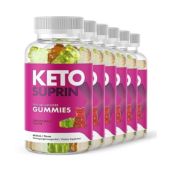 Ketosuprin 60 Gommes par Paquet 6x Gummies pour Femme et Homme - Complément Alimentaire de Qualité Supérieure