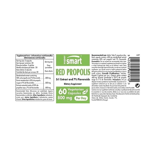 Propolis Rouge - Stimule le Système Immunitaire - Aide à Lutter Contre les Infections et les Bactéries - Anti-Inflammatoire -