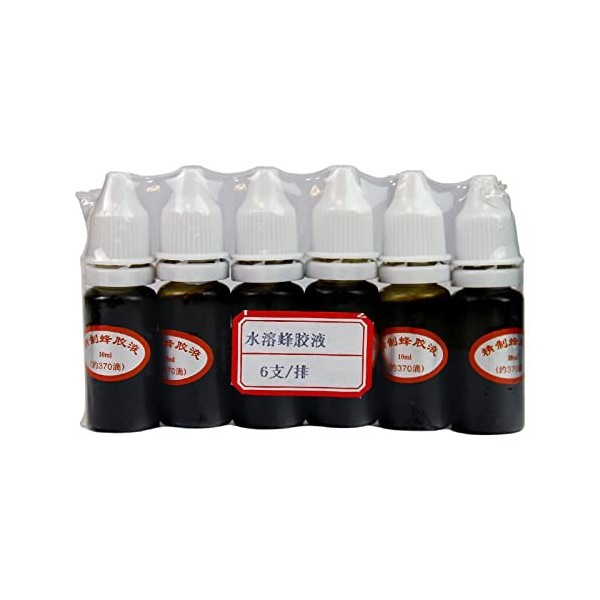 Lot de 6 flacons de 10 ml dextrait de propolis pour abeille - 100 % pur et naturel