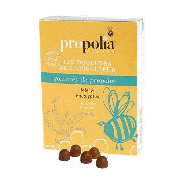 Propolia - Gommes De Propolis Miel & Eucalyptus Sachet 45g - Lot De 3 - Vendu Par Lot