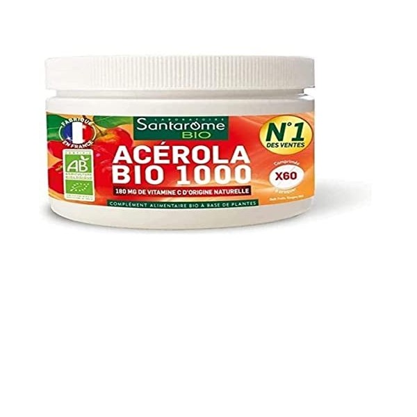 Santarome Bio - Pack Energie & Immunité - 2 produits - Acérola Bio 1000,Gelée Royale Pollen Propolis Miel de Manuka Bio - Vit