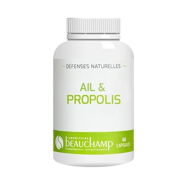 Laboratoire Beauchamp - Complément alimentaire AIL & PROPOLIS - 60 capsules - Allicine et Galangine - Défenses de lorganisme