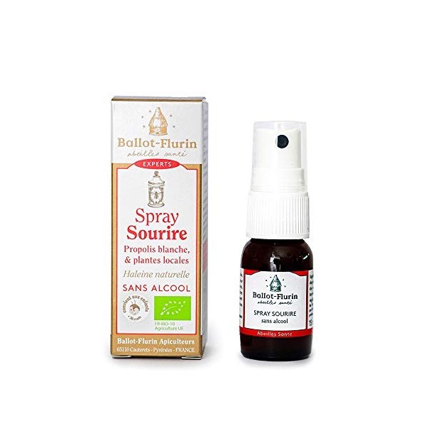 Ballot-Flurin - Spray Sourire - Propolis Blanche - Fabriqué en France - Certifié Paléo - 15ml