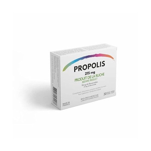 PROPOLIS • 215 mg • Complément Alimentaire Propolis récoltée à la main • Cure 1 mois / 30 gélules 1/j • Fabriqué en France