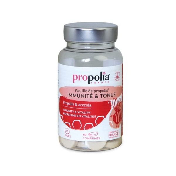 PROPOLIA - Comprimés Tonus & Immunité - Propolis/Acérola - Complément alimentaire - Fabriqué en France - 60 comprimés à croqu
