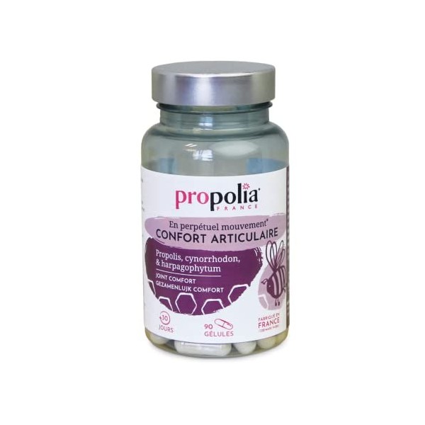 PROPOLIA - Confort articulaire - Propolis/Cynorrhodon/Harpagophytum - Complément alimentaire - Fabriqué en France - 90 gélule