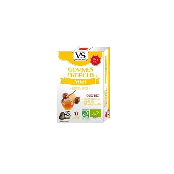 Gommes propolis bio miel 45gr vecteur santé