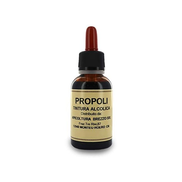 Brezzo Propolis Teinture Alcoolique 30%, Remède Contre Mal de Gorge, Ligne La Ruche, 30 Ml