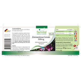 Fairvital | Extrait de ciste 500 mg - 90 gélules - Extrait de ciste concentré 5 fois - Source naturelle de polyphénols - 100%