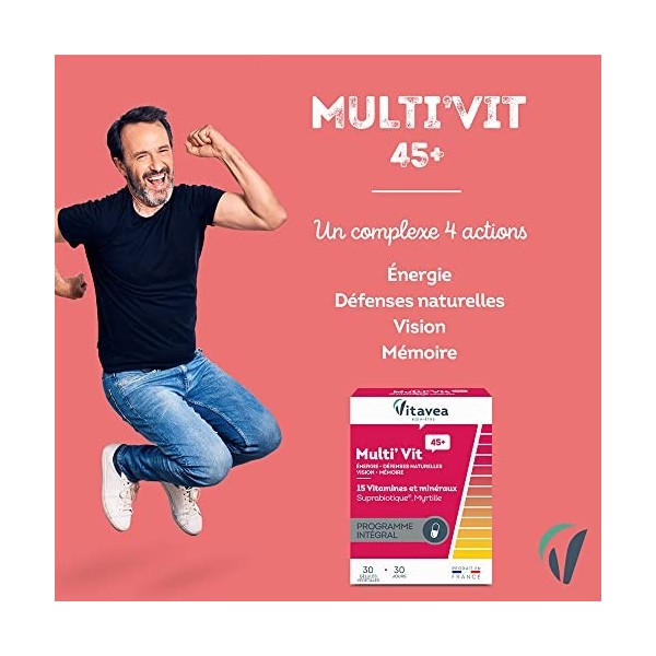 Vitavea-Complément Alimentaire Energie,Défenses Naturelles,Vision,Mémoire Multivitamines et Minéraux Zinc,Fer,Vitamine C,Vita