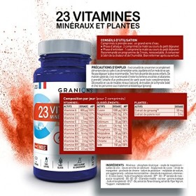 23 Vitamines | GRANIONS | Multivitamines & oligo-éléments | Magnésium, Zinc, Vitamine B12, Vitamine B1 & Vitamine D, Fer, Iod