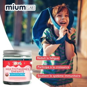 mium LAB - Complément Alimentaire Sans Sucre Enfant - 42 Gummies Multivitamines Junior Goût Cola - Cure de 21 Jours - Made in