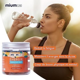 mium LAB - Complément Alimentaire Energie Sans Sucre - Réduit la Fatigue - Cure 21 Jours - 100% Français - Guarana, Ginseng, 