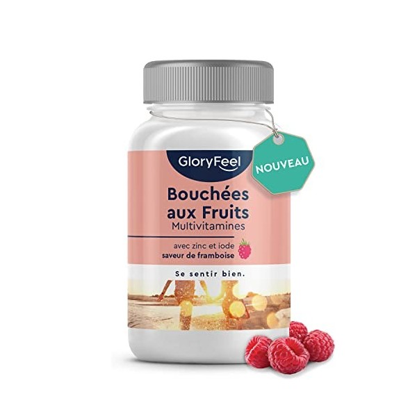 Bouchées aux Fruits Multivitamines - A base de purée de fruits naturelle pour enfants et adultes - Vitamines D, K, B6, B12, A