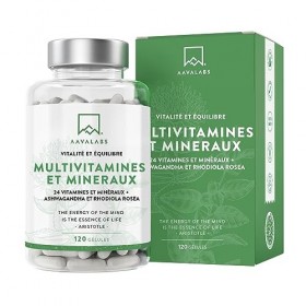 Multivitamines et Minéraux -13 Vitamines Adultes dont Vitamine A B C D E K, Ashwagandha, Rhodiola Rosea, 11minéraux dont Magn