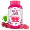 VITAFUL Happy Hair - Gummies Pousse Cheveux - Complément Alimentaire Cheveux - 120 Gummies Vitaminés Cure de 2 Mois - Bioti