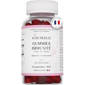 Gummies à base de Nigelle | Cumin noir | Gummies Vitamine D | Immunité | Vitamine E | Renforce limmunité | Pectine végétale 