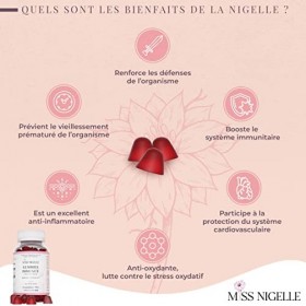 Gummies à base de Nigelle | Cumin noir | Gummies Vitamine D | Immunité | Vitamine E | Renforce limmunité | Pectine végétale 