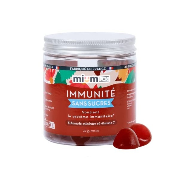 mium LAB - Complément Alimentaire Immunité Sans Sucre - Gummies Système Immunitaire - Cure 21 Jours - 100% Français - Echinac