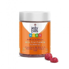 Jelly Pills® Multivitamines et Minéraux 70 Gummies Enfants - Sans Sucres Ajoutés - Arôme de Fraise pour 10 semaines - Avec To