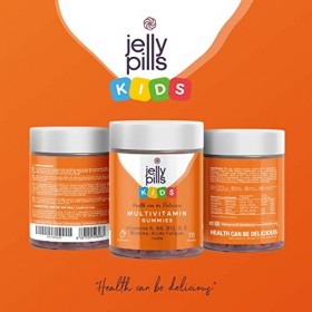 Jelly Pills® Multivitamines et Minéraux 70 Gummies Enfants - Sans Sucres Ajoutés - Arôme de Fraise pour 10 semaines - Avec To