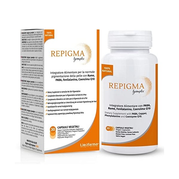 Repigma Lycomplex – Complément alimentaire utile dans le traitement du vitiligo et des taches blanches de la peau – Boîte de 