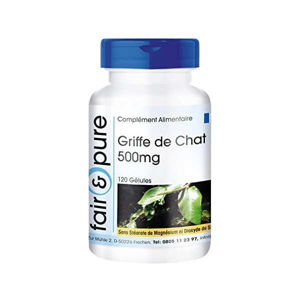 Griffe de Chat 500mg - Uña De Gato - en Poudre - végan - 120 gélules