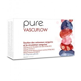Pure Vascuflow – 30 Comprimés Véganes, Pour une Fonction Vasculaire Saine et une Bonne Circulation Sanguine, Avec lAjout de 