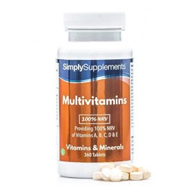 Multivitamines ABCD & E | Renforcé en Vitamine C | 360 Comprimés | Adapté aux Végétariens | Jusqu’à 1 an de bienfaits | Simpl