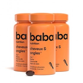 Baba Nutrition Cheveux Et Ongles Compléments Alimentaires Pour La Croissance Et La Pousse l Soins Des Cheveux l Zinc, Biotine