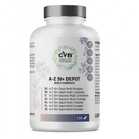 CYB | A-Z 50+ Multivitamines - Minéraux - Nutriments Essentiels pour les Personnes Agées - 120 Comprimés - 4 Mois dApprovisi