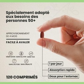 CYB | A-Z 50+ Multivitamines - Minéraux - Nutriments Essentiels pour les Personnes Agées - 120 Comprimés - 4 Mois dApprovisi
