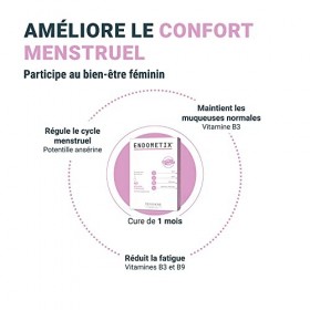 Densmore - Endometix - Complément Alimentaire Favorisant un Cycle Menstruel Confortable - Multivitamines et Minéraux, Zinc, V